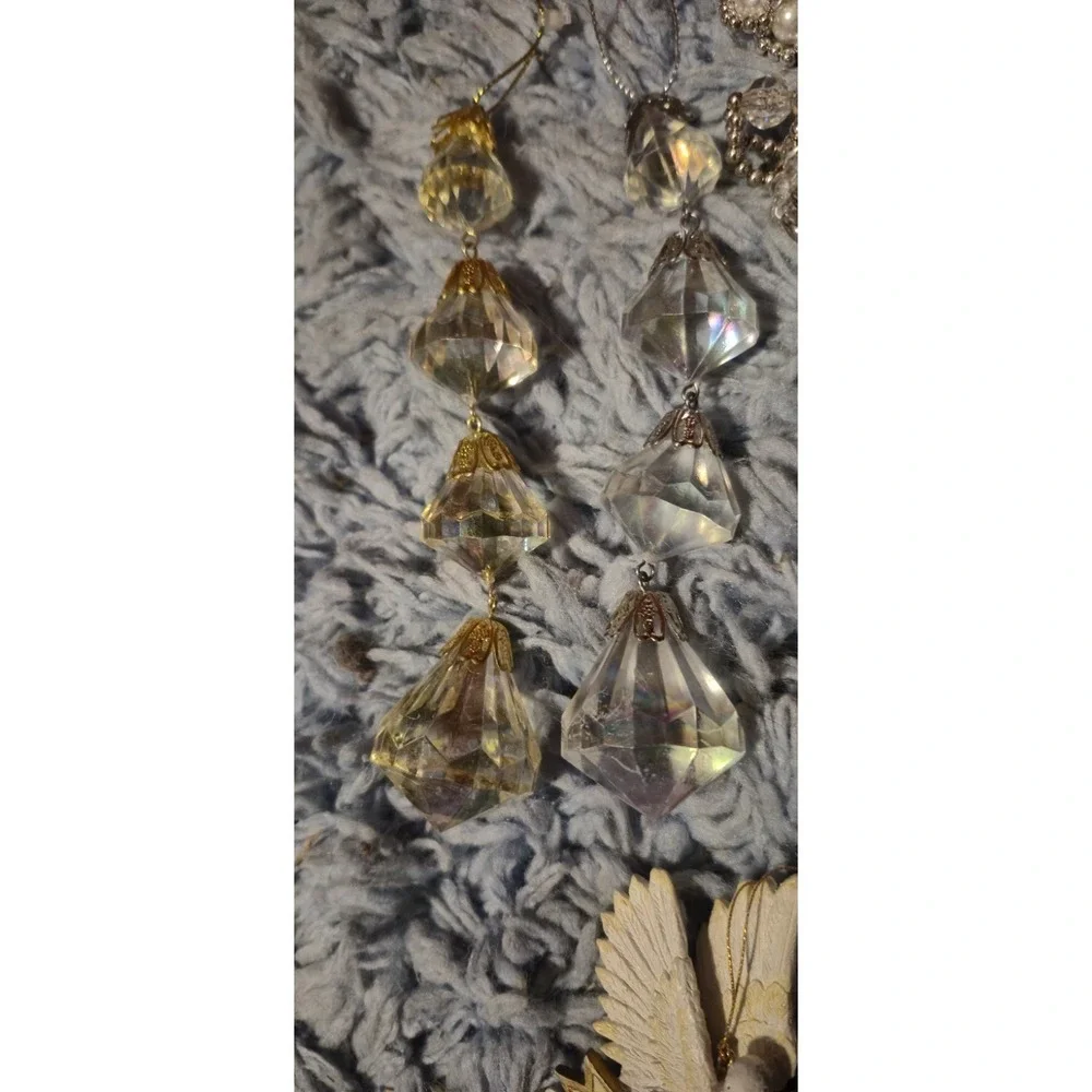 Vintage‎ Style Christmas Ornament Lot – Needlepoint, Crystal, Angels & Faith...